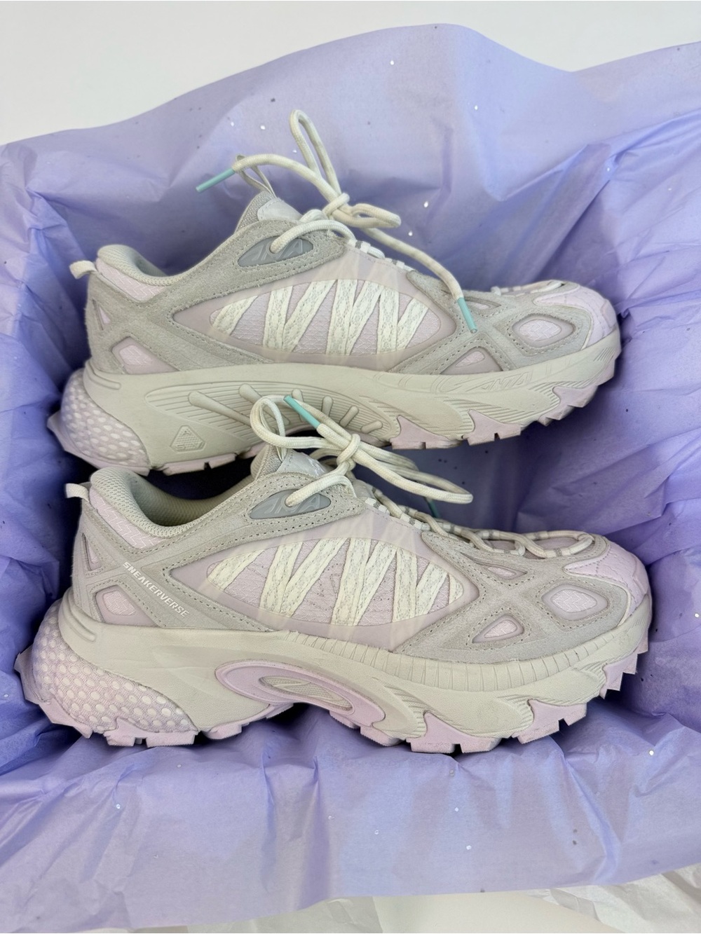 ANTA Sneakerverse Chunky Sneakers Gray Lilac Women’s Size 7 EU 38